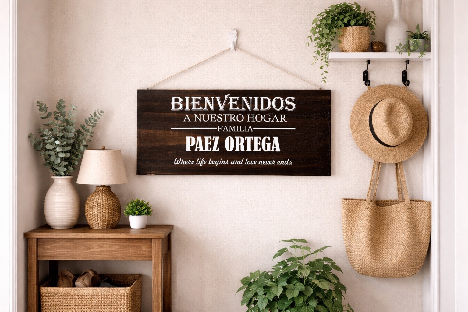 7 1/2x 16″ custom made Cedar wood sign using » TEXT OF YOUR CHOICE» Great gift.