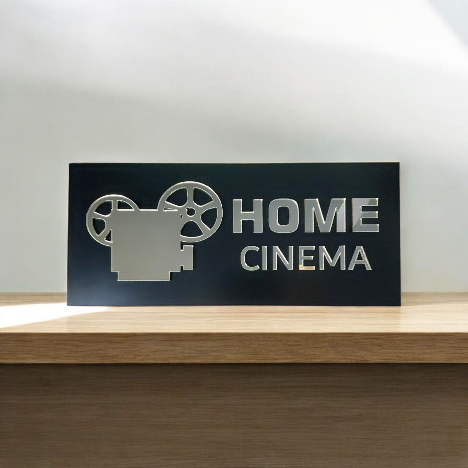 Home Cinema Wall Sign Gold Acrylic Home Theater Plaque Movie Media Cinema Room