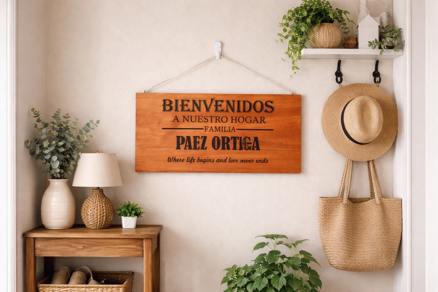 7 1/2x 16″ custom made Cedar wood sign using » TEXT OF YOUR CHOICE» Great gift.