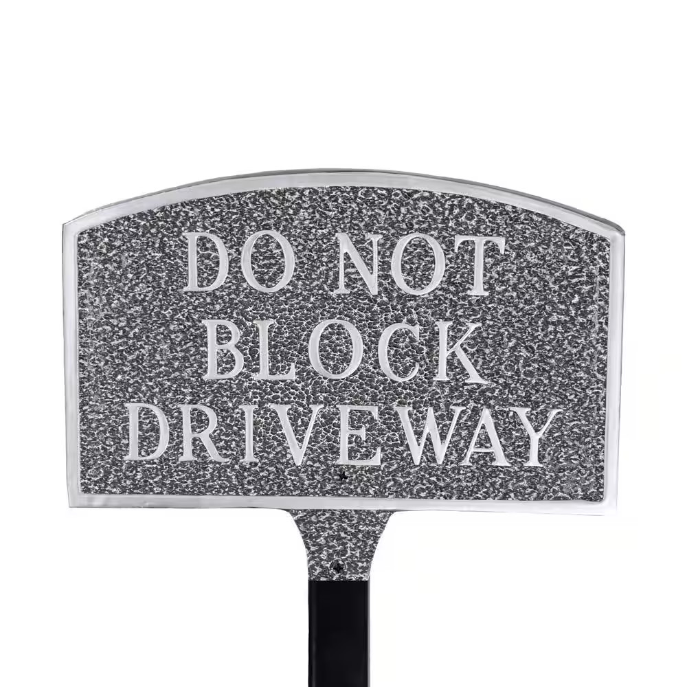5.5 In. X 9 In. Small Arch Do Not Block Driveway Statement Plaque Sign with Lawn