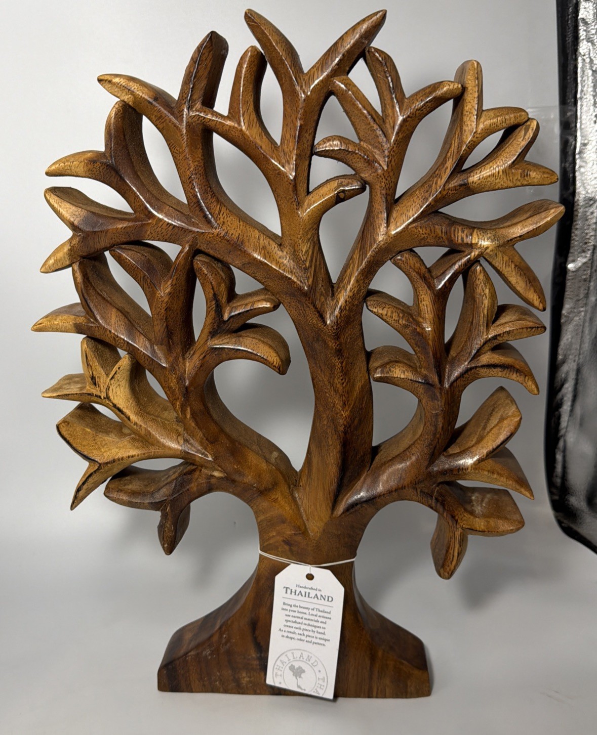 Hand Carved Wooden Tree Of Life Wall Decor ~16″