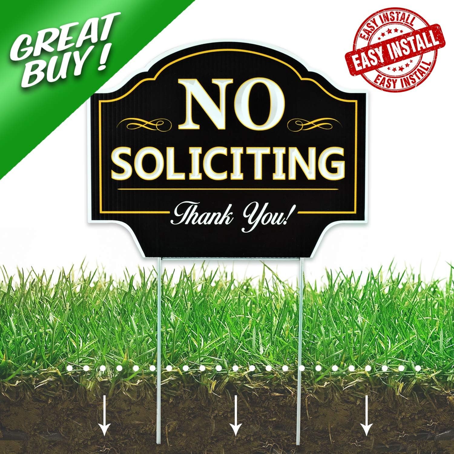 11.5″x9″ No Soliciting Yard Sign – Clear Messaging for Peace of Mind
