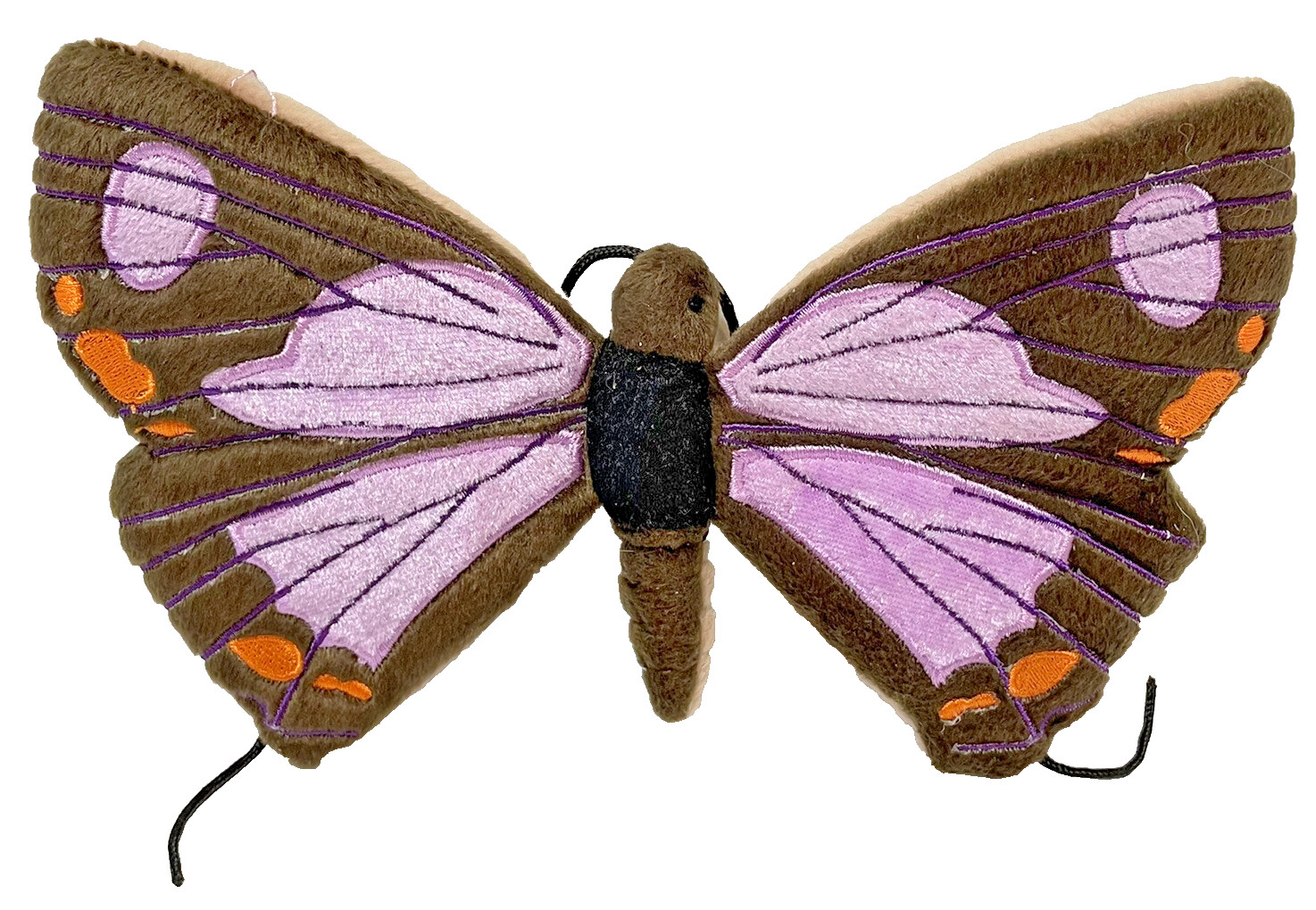Fabric Butterfly Decoration with Suction Cups Purple Orange Brown 8.75 x 5.5 in