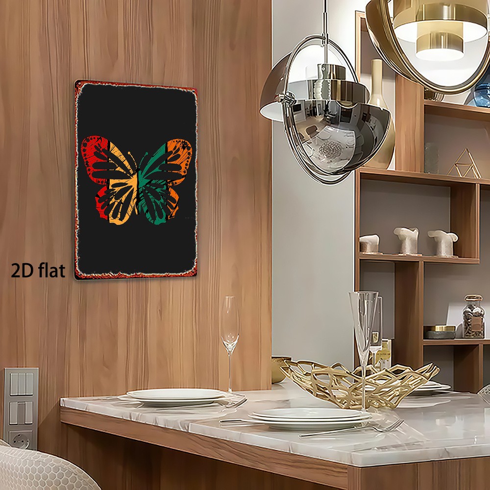 Metal Butterfly Sign 8×12 Inches Wall Decor