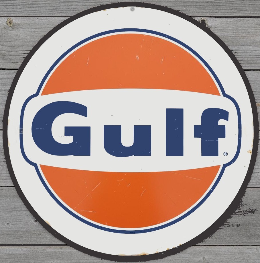 Gulf Gas & Oil 12″ Diameter Vintage Novelty Metal Sign Made In USA New!