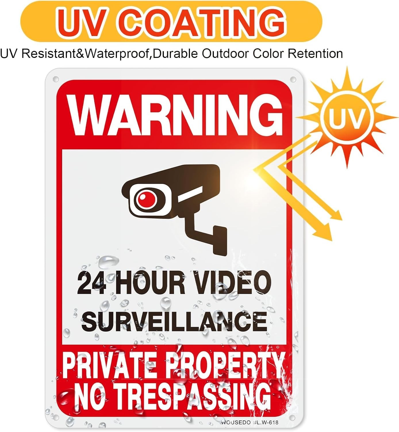 Video Surveillance Security Signs – 2-Pack UV-Resistant & Waterproof Aluminum