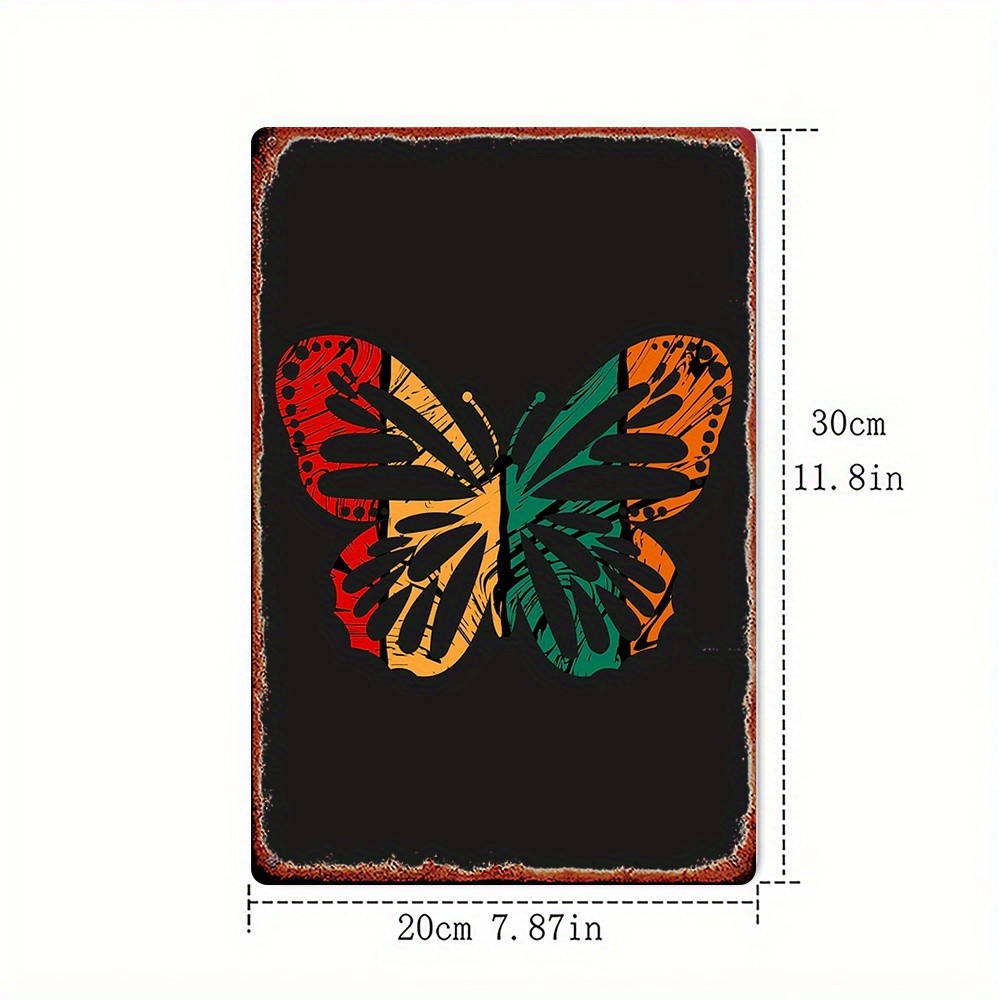 Metal Butterfly Sign 8×12 Inches Wall Decor