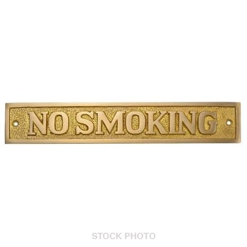 New Vintage Style «NO SMOKING» Rectangular 9″ Heavy Cast Brass Sign Plaque