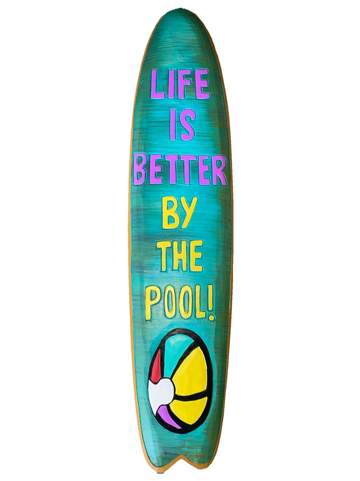 39” LIFE IS BETTER BY THE POOL SIGN CARVED WOOD WALL ART TIKI TROPICAL DECOR
