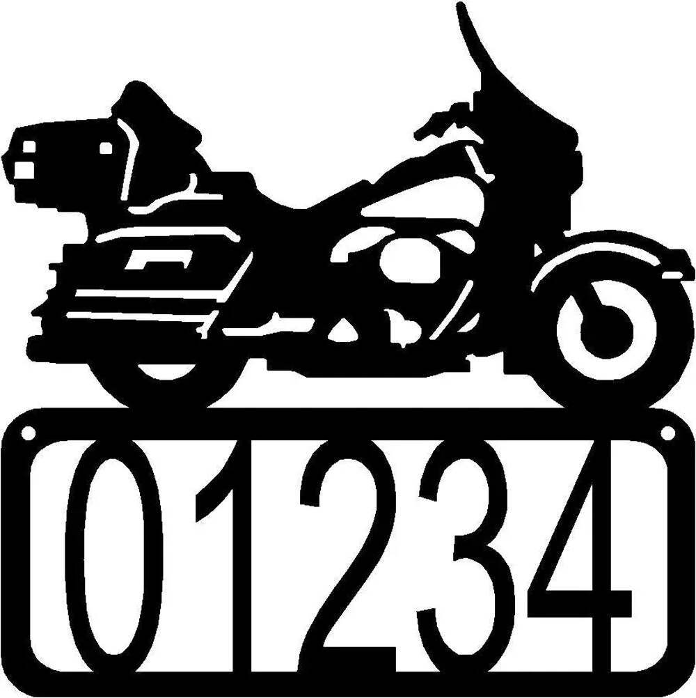 Motorcycle #3 House Address Sign – Made in USA – Outdoor Decor