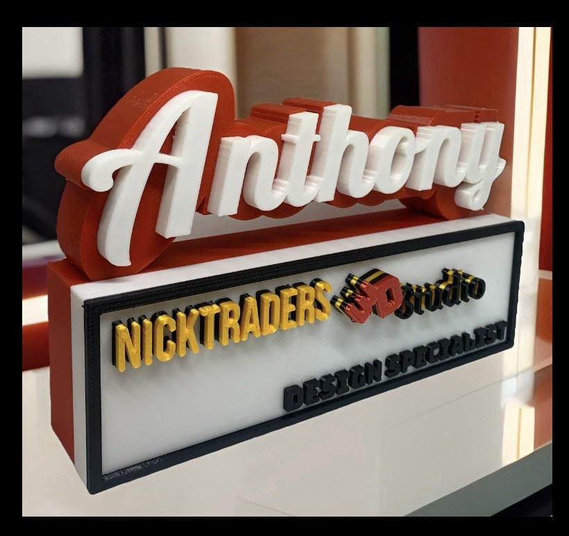 Personalized 3D Printed Desktop Nameplate/ Office or Studio / Choose your Colors