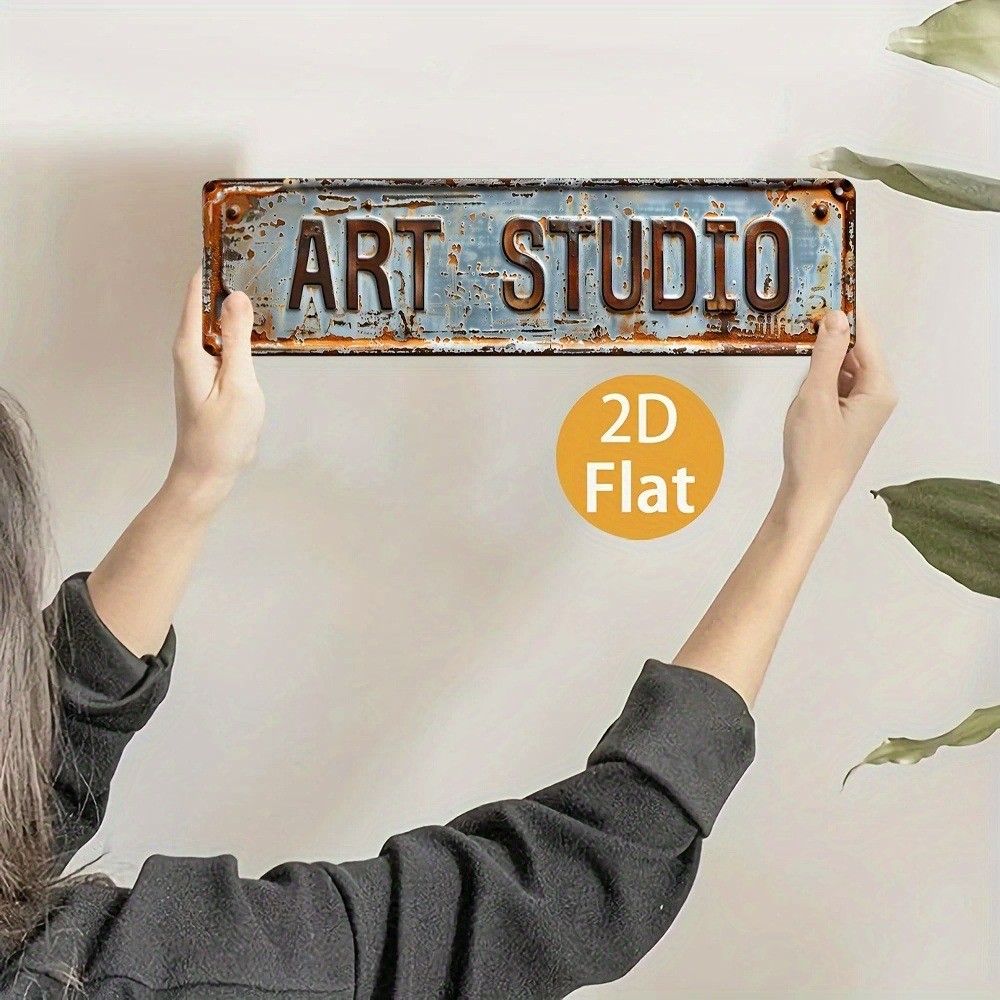 Rustic Art Studio Metal Tin Signs 14×6 Vintage Wall Decor Office Bar Cafe Garage