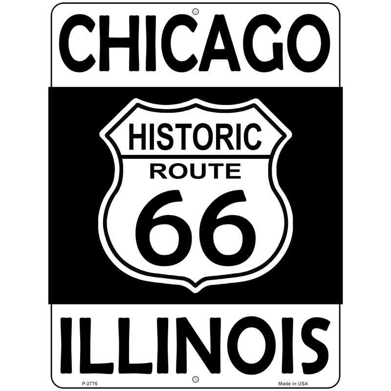 Route 66 Chicago Illinois IL Metal Sign 12×9 Man Cave Garage Bar Decor US Made