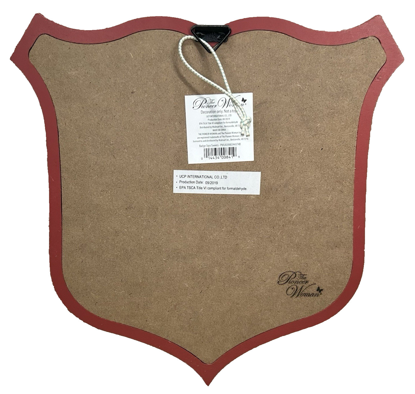 The Pioneer Woman Retro-Style Wooden Sign Sweets Shield Shape Distressed Look