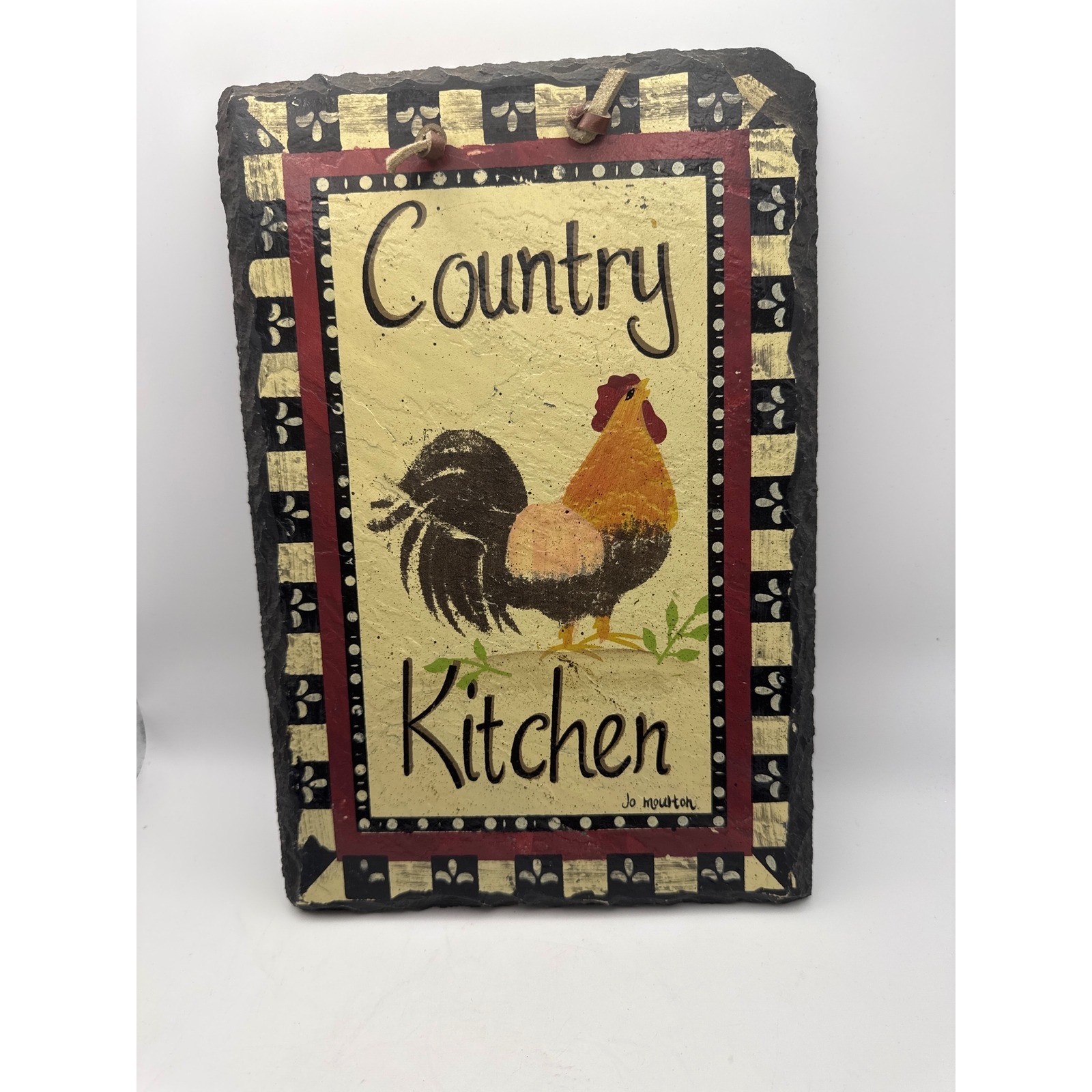 Country Kitchen Rooster Slate Wall Decor Sign Jo Moulton Rustic Farmhouse