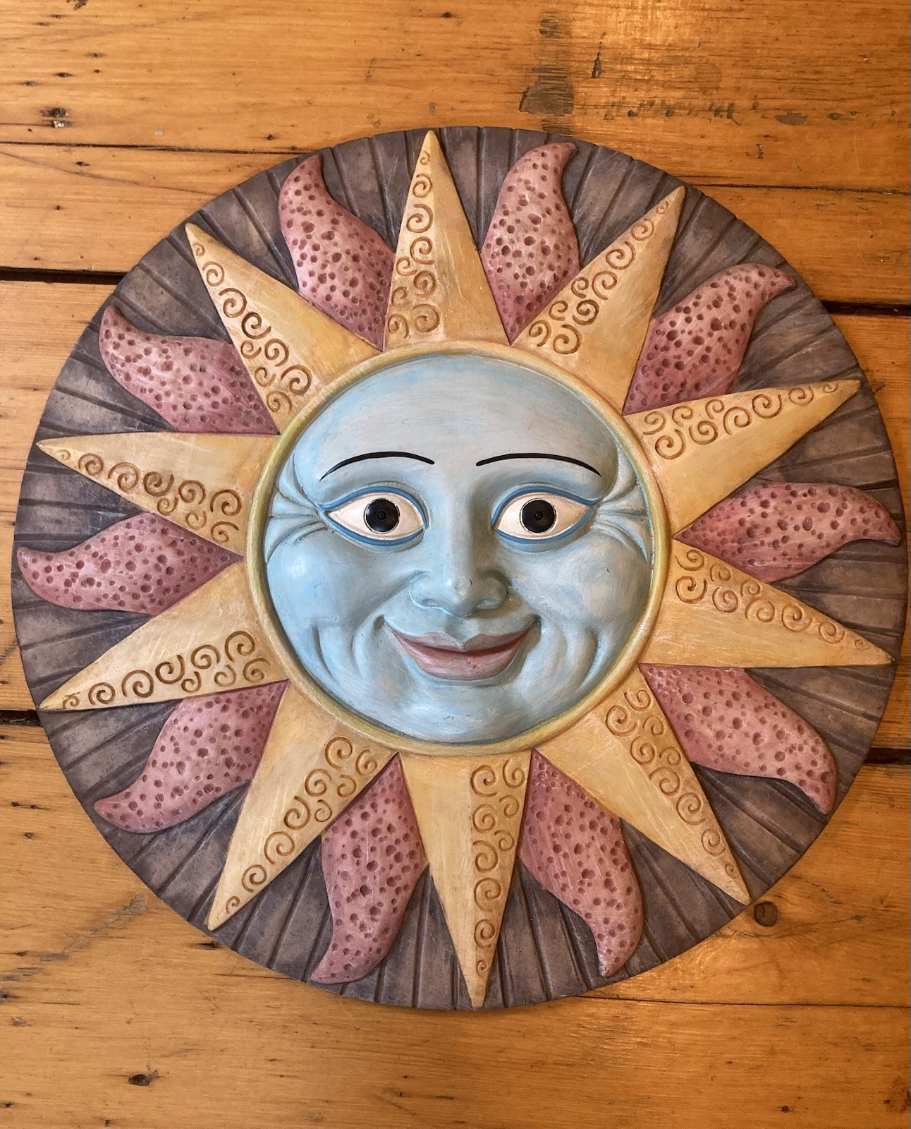 Celestial Sun Face Wall Plaque Decor