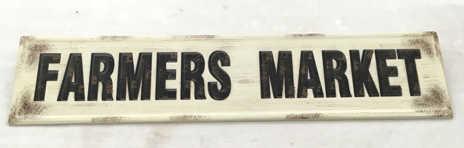 “Farmers Market” Metal Sign, 26” X 6”, Preowned, One Sided