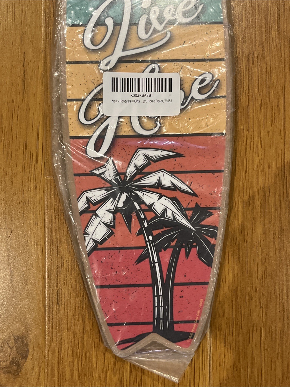 Beach Bums Live Here Wooden Surf Board Sign 16”x5” Plaque Home Door Garage Wall