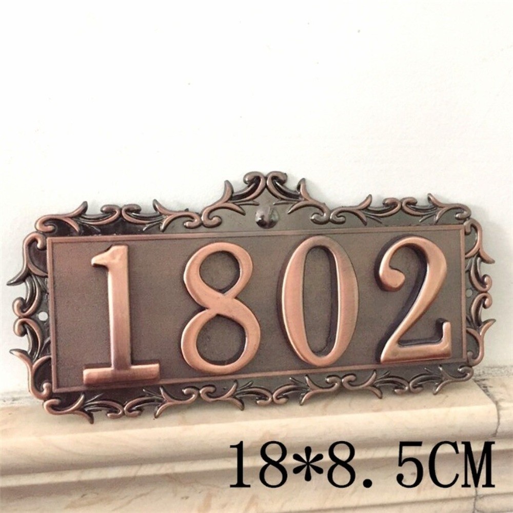 3-4 Numbers Letters Customized House Apartment Door Address Plaque Metal Copper