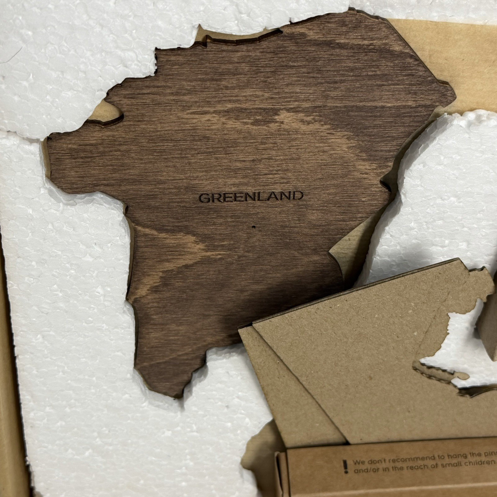 ENJOY THE WOOD 3D Wood World Map Wall Art Made In Ukraine Dark Walnut Med 39×24