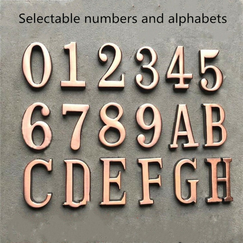 3-4 Numbers Letters Customized House Apartment Door Address Plaque Metal Copper