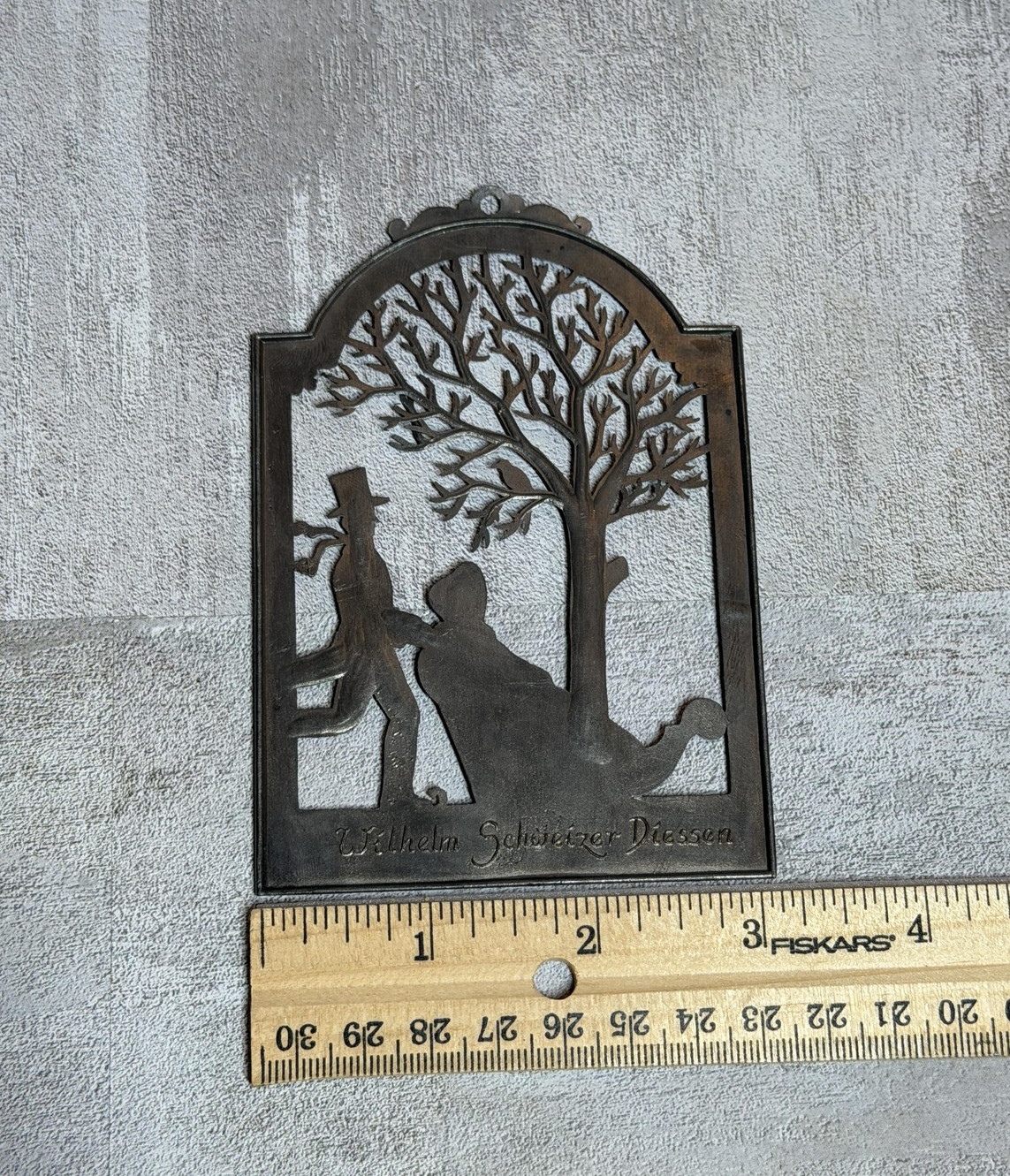 Wilhelm Schweizer Diessen Unpainted Pewter Ornament Ice Skating Victorian German