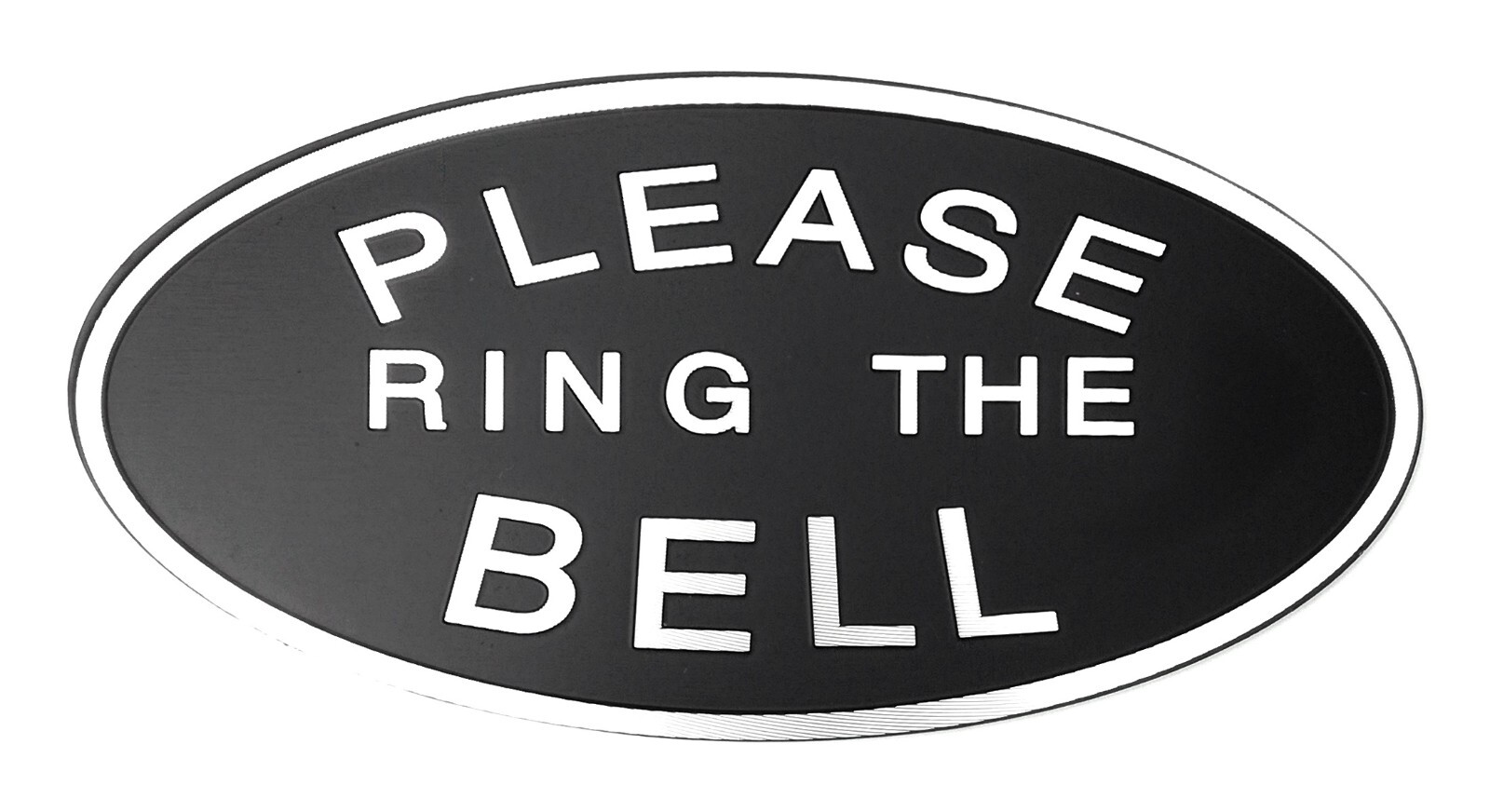 Please Ring The Bell Metal Doorbell Sign with Sticker Black&Silver 5.5×2.7 inch