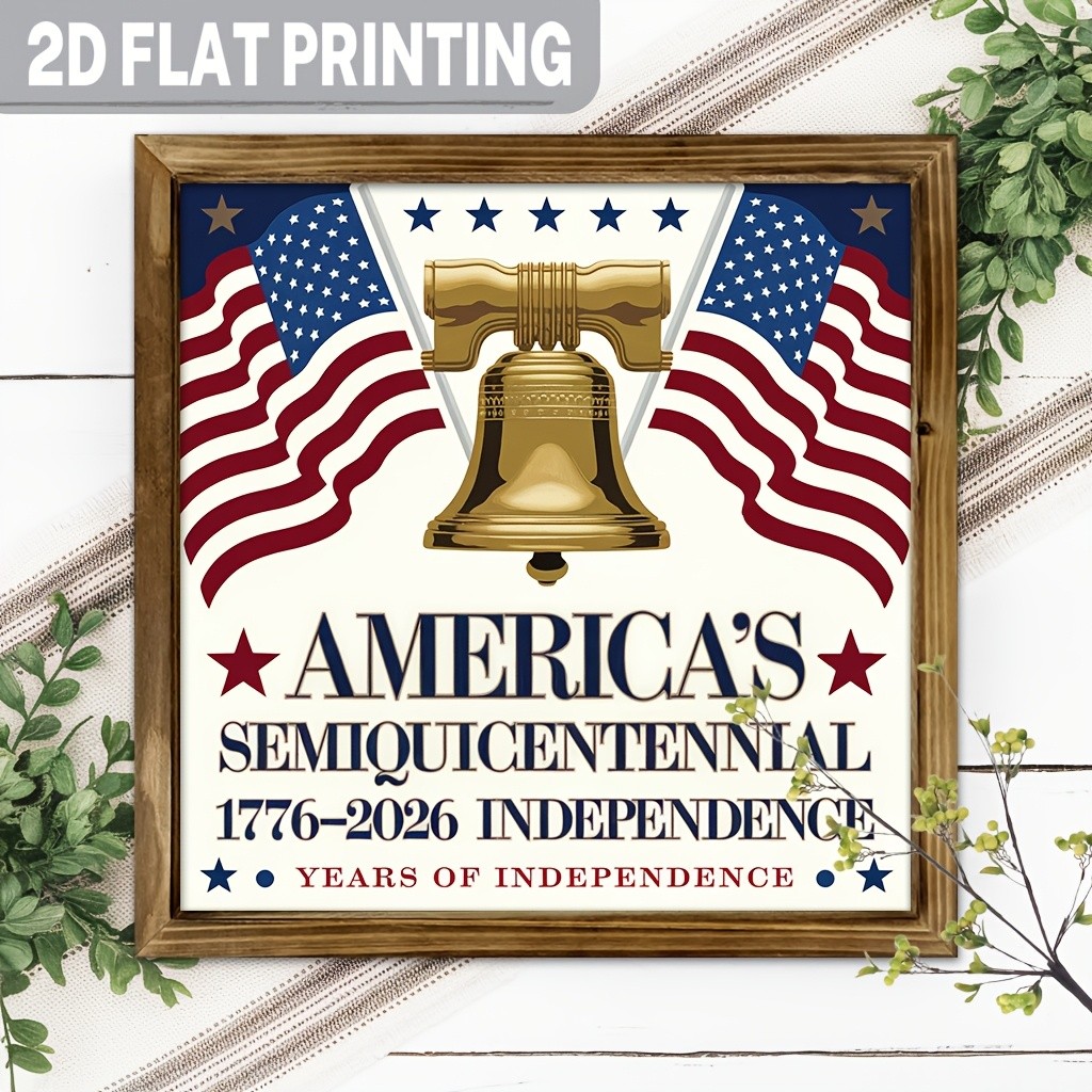 America’s Semiquicentennial 1776-2026 Liberty Bell Wall Art, Patriotic Decor