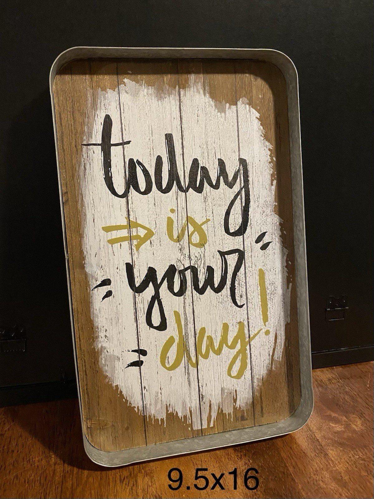 Metal and Wood Tabletop Sign Wall Decor