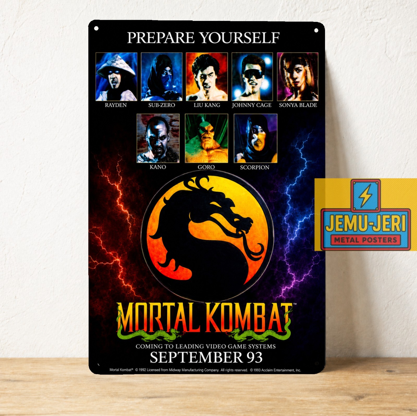 Mortal Kombat Retro Video Game Metal Tin Sign Poster 8×12″in