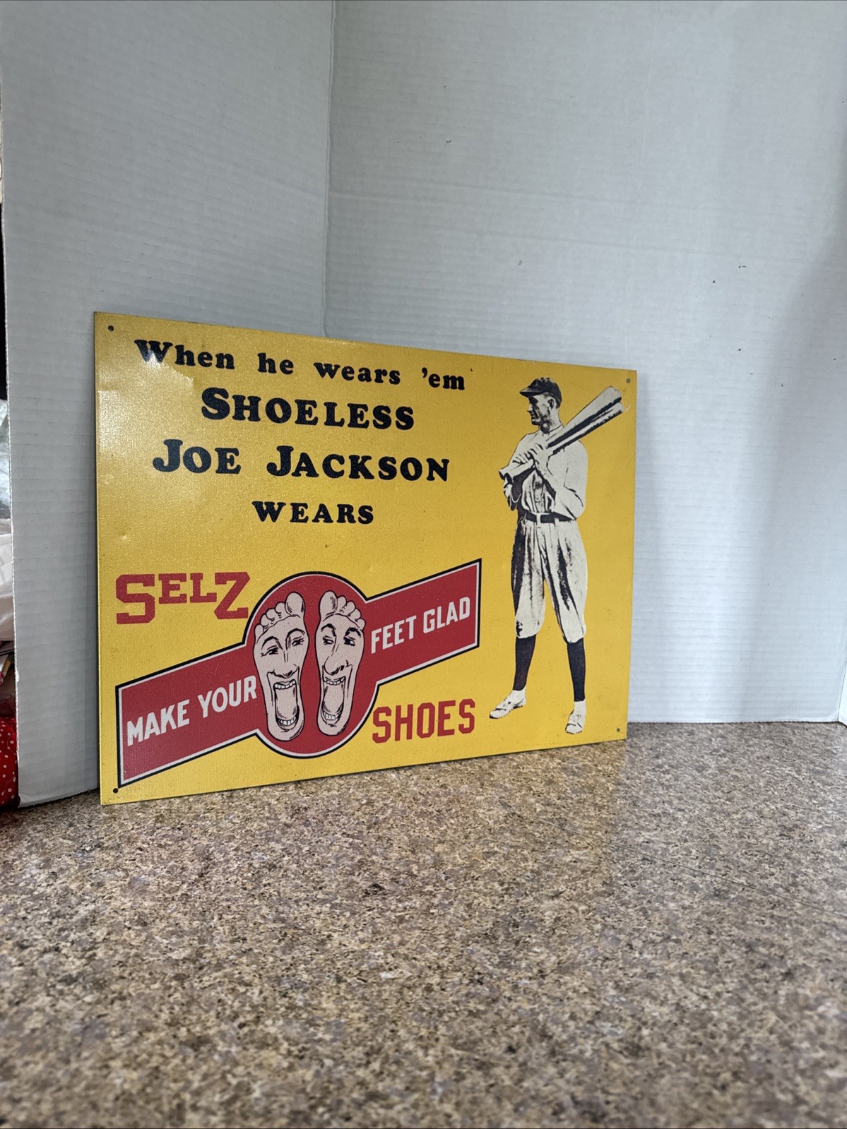 Shoeless Joe Jackson Metal 16×12 in Sign Wall Decor Baseball Garage Shop