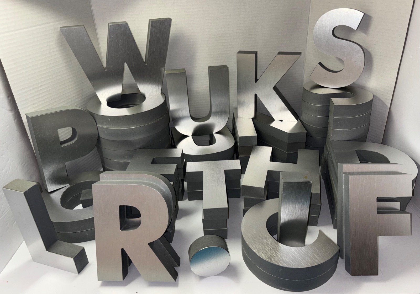 Reclaimed Dept Store Display Letters Metal on Wood YOU CHOOSE 6” Tall x 1” Thick