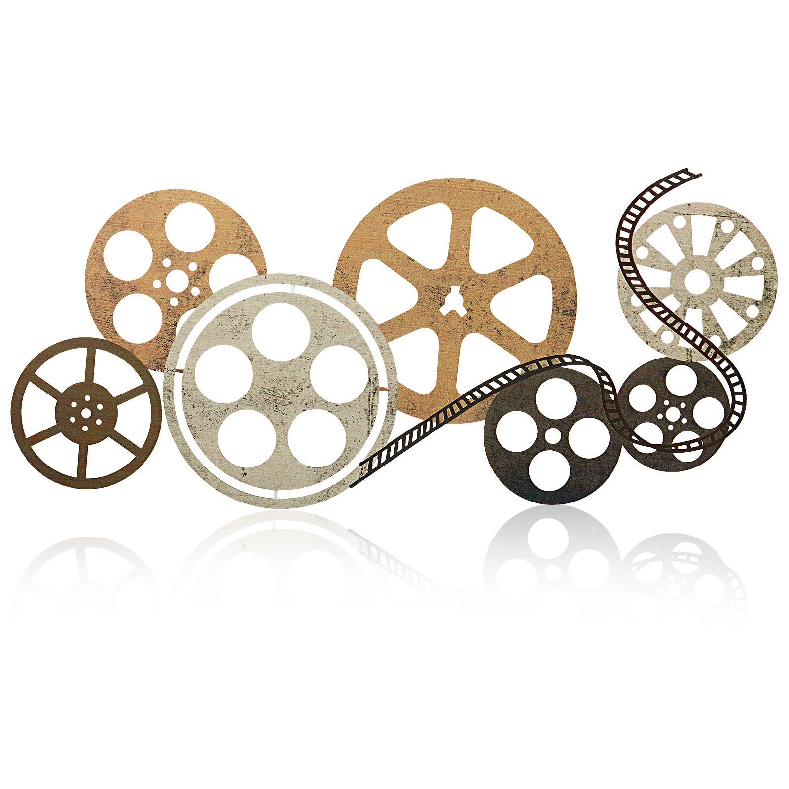 Metal Movie Reel Wall Art Abstract Antique Movie Theater Decor Contemporary D…