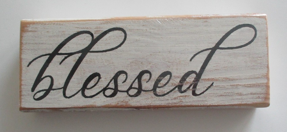 Wood Distressed Sign «blessed»