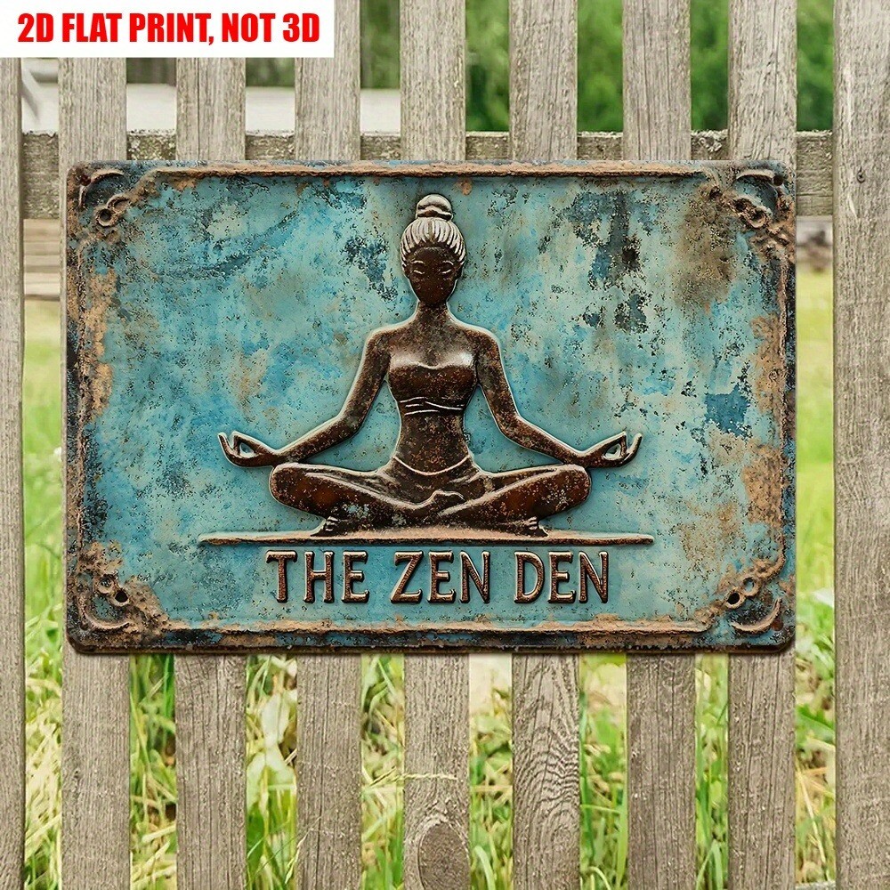 Meditation Yoga Tin Metal Sign Retro Office Wall Home Decor Yoga Studio 8″x12″