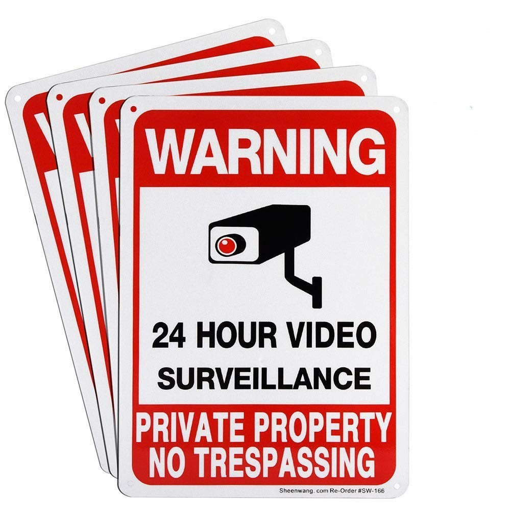 Elegant Outdoor Security – 4-Pack 10×7 No Trespassing Signs, Easy Installation