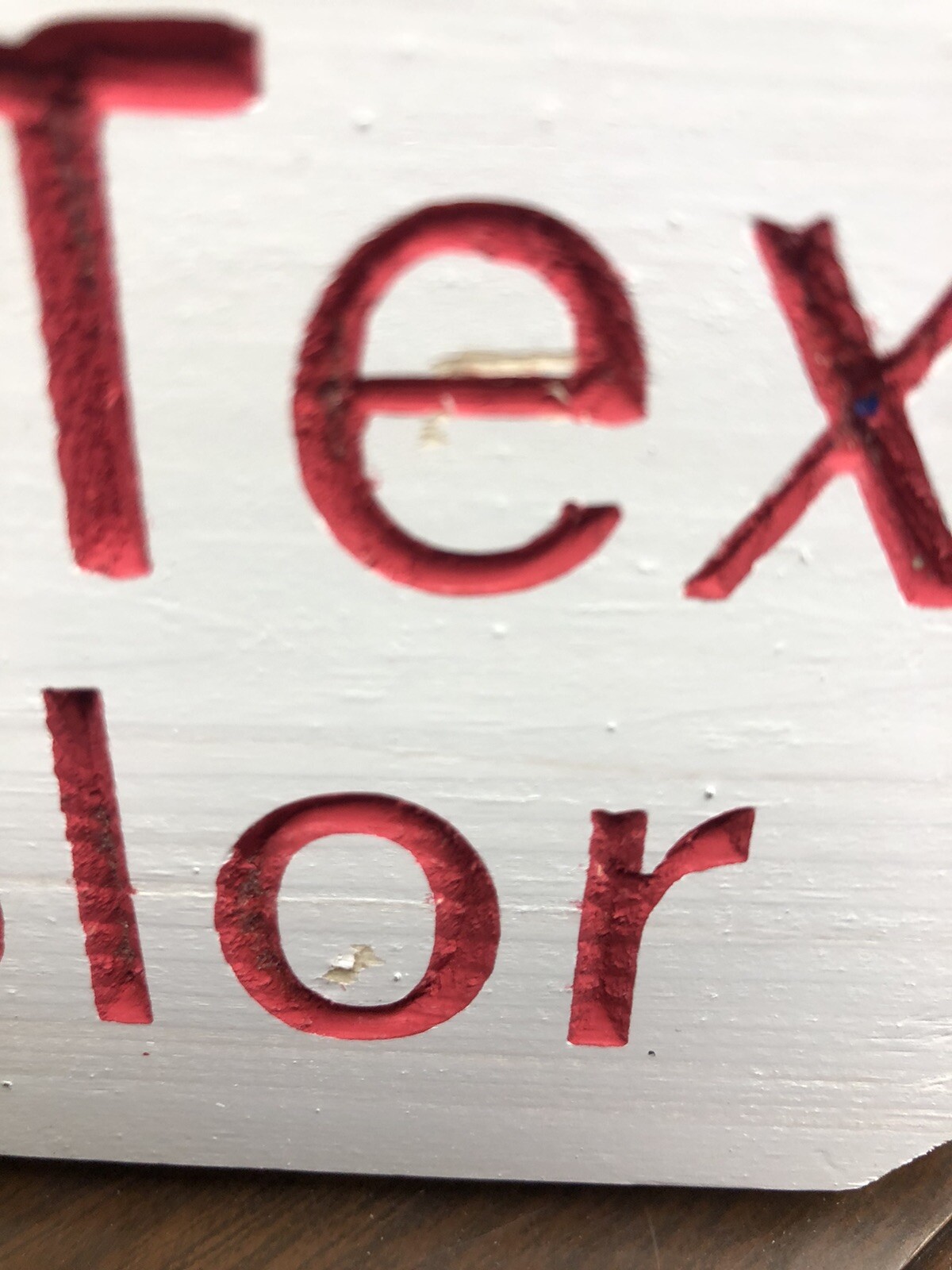 Custom Carve Saying Text In Color On White 4.5 X 9.5 X3/4 TEXT OF YOUR CHOICE»