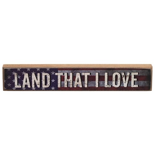 New PRIMITIVE PATRIOTIC Signs Stick 3 pc 6″ W 1″ H Wood Painted Distressed MINI