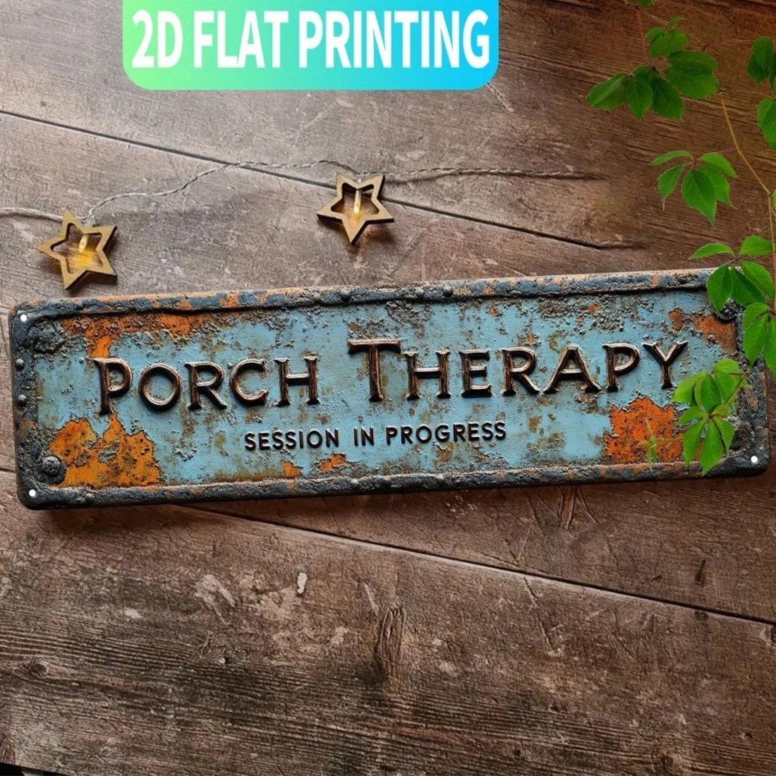 Metal Porch Therapy Sign Vintage Metal Tin Sign Wall Art Decor Home Clinic Decor