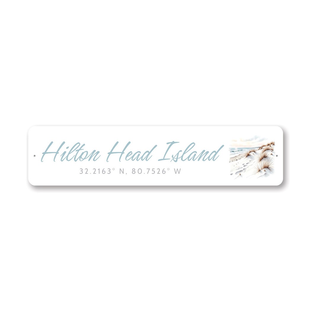Aluminum Beach Signs Hilton Head Island Coordinates Sign Novelty Metal Signage
