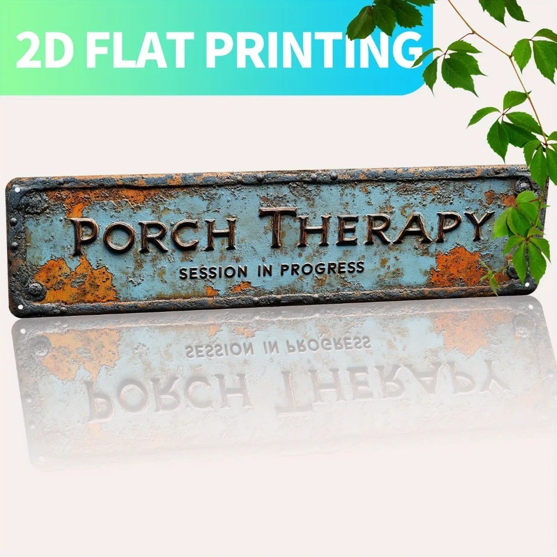 Metal Porch Therapy Sign Vintage Metal Tin Sign Wall Art Decor Home Clinic Decor