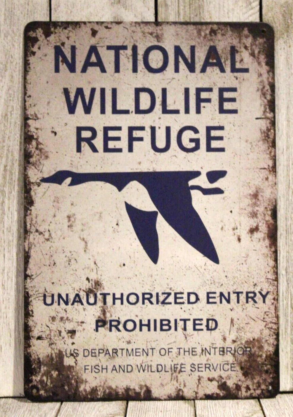 National Wildlife Refuge Tin Metal Sign 1930’s Replica Vintage Rustic Hunting