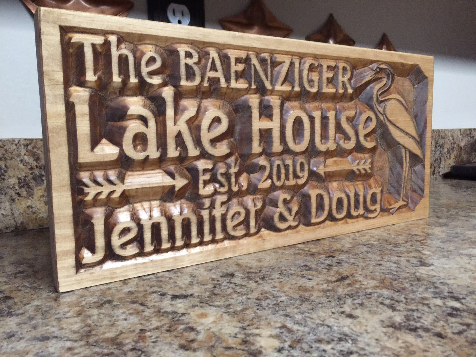 Lakehouse Personalized Family Name Sign, Man Cave Decor, Established Date Sign,