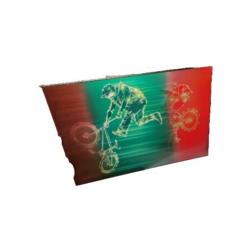 BMX 3D Lenticular Wall Art Motion Picture Bike 15×23 Wood Frame Color Changing