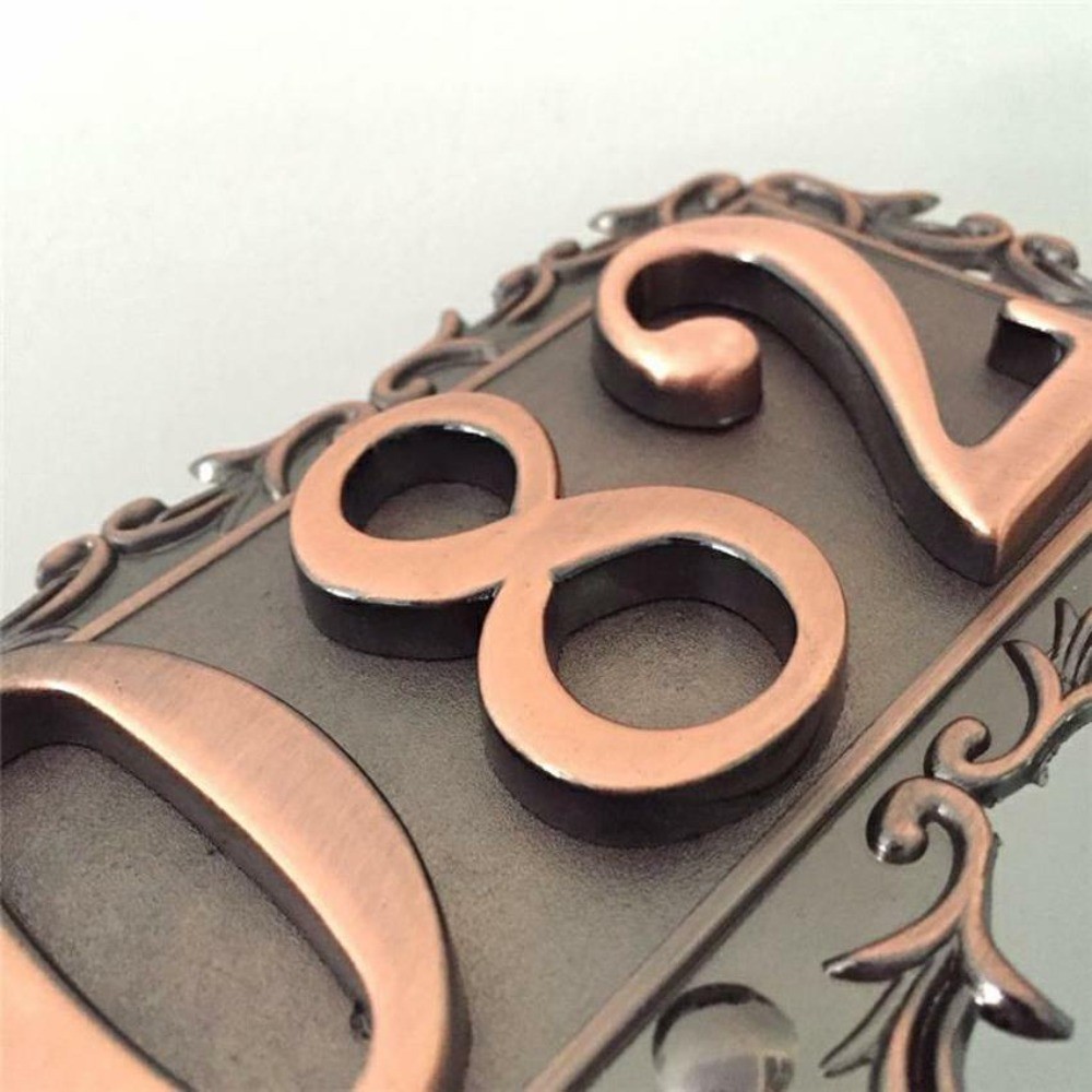 3-4 Numbers Letters Customized House Apartment Door Address Plaque Metal Copper