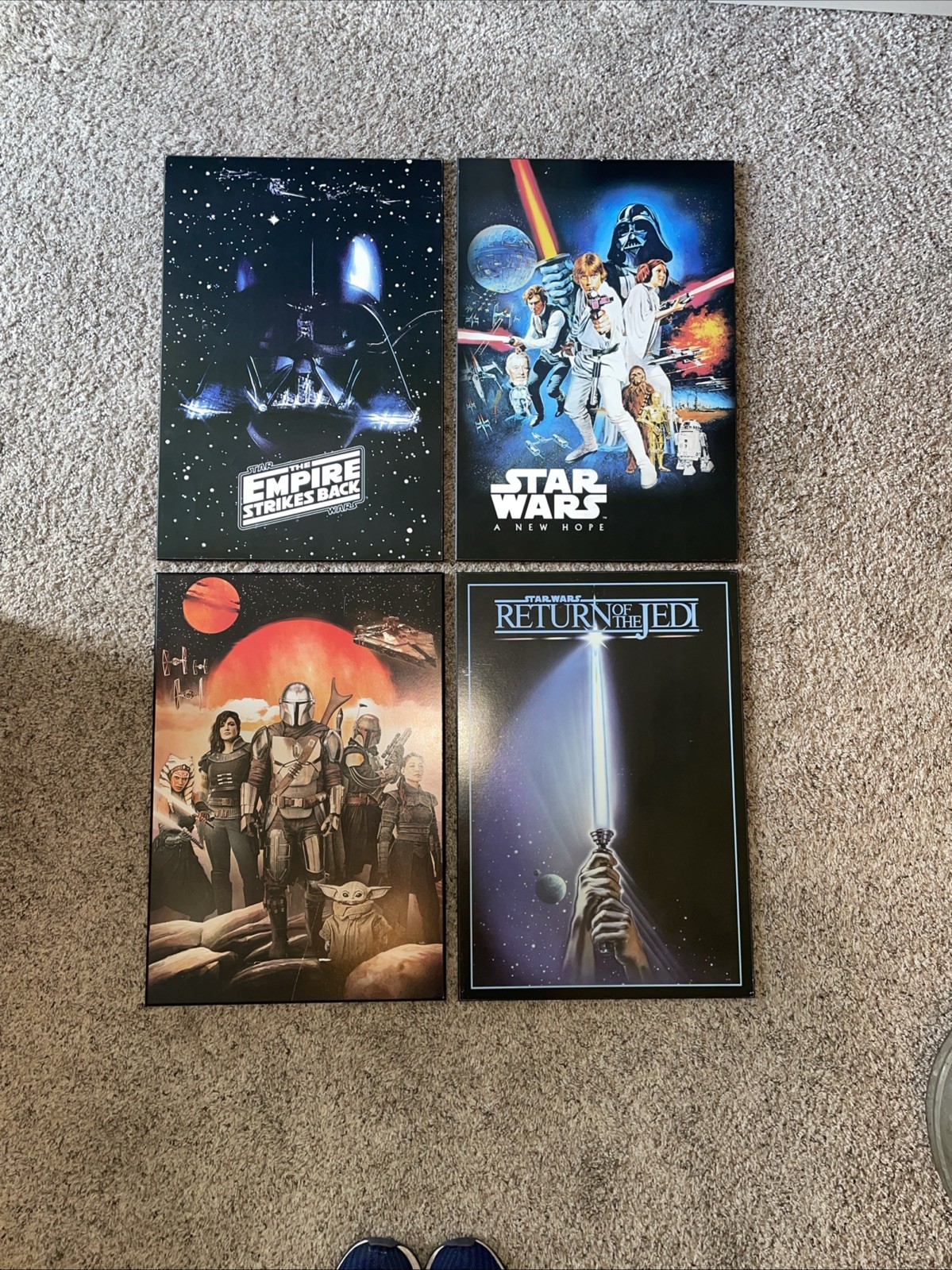 Lot of Four Hobby Lobby Star Wars Wall Hanging Panels 13 x 19