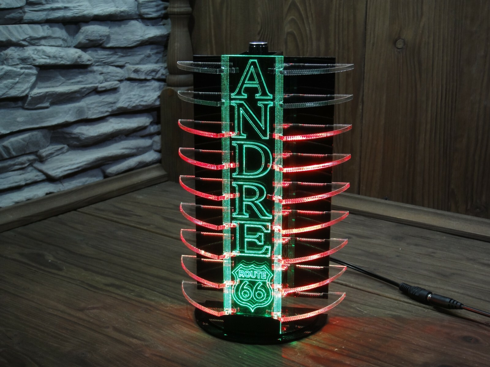 ROUTE 66 Neon LED Light Sign Bar Pub VU Meter Sound Activation VIDEO !
