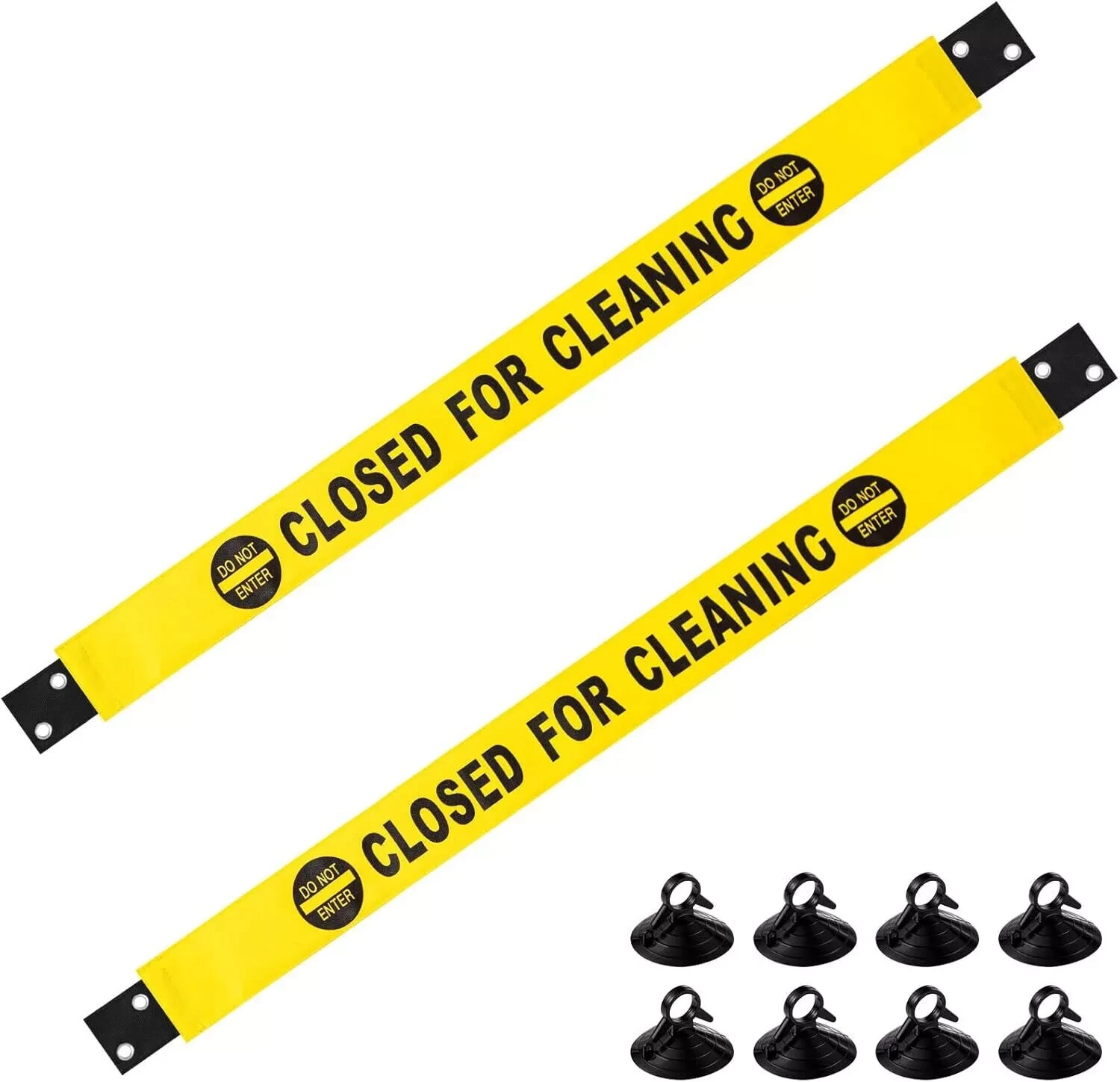 2 Pcs Closed for Cleaning Sign with Magnetic Ends Nylon Bathroom Restroom Signs
