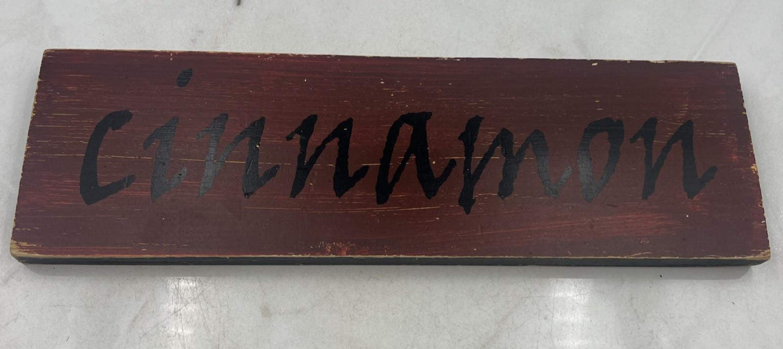 Vintage Wooden Wall Sign 16×5″ Brown Cinnamon Painted Rectangle Shape Home Decor