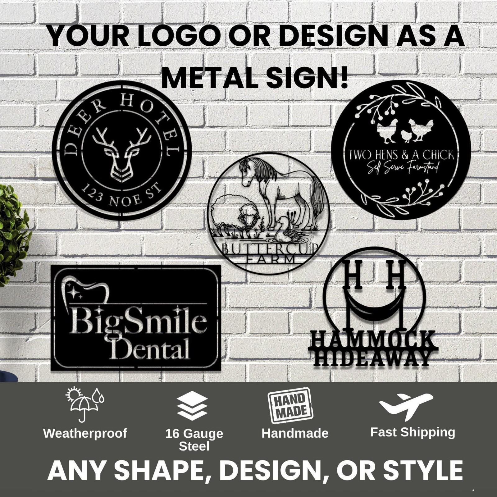 Custom Metal Sign, Your Custom Text Here Sign, Your Logo Here Decor